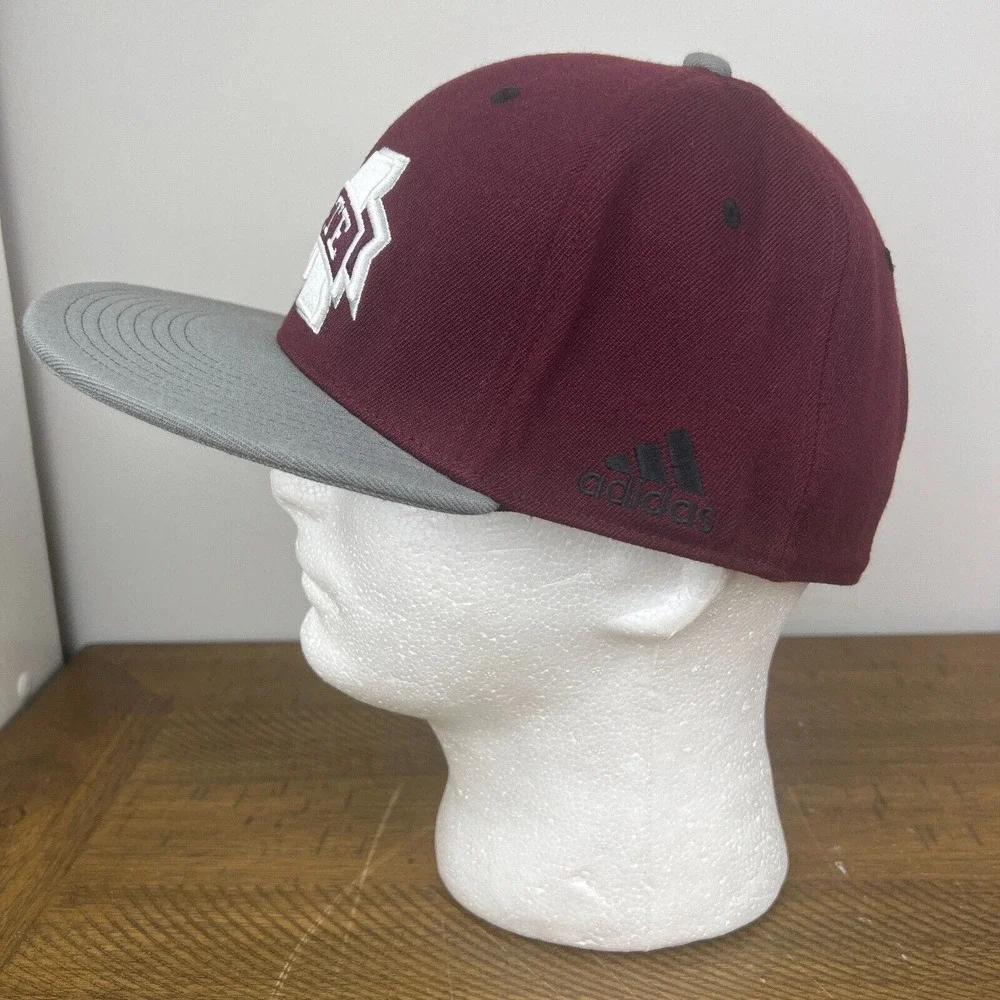 Mississippi‎ State Bulldogs Hat Red Gray One Size Adidas Flex Cap NCAA Football